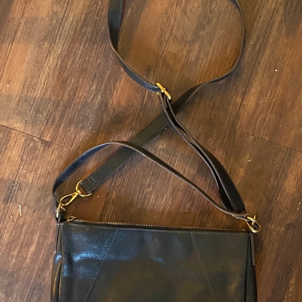 Fossil Black Leather Crossbody Bag
